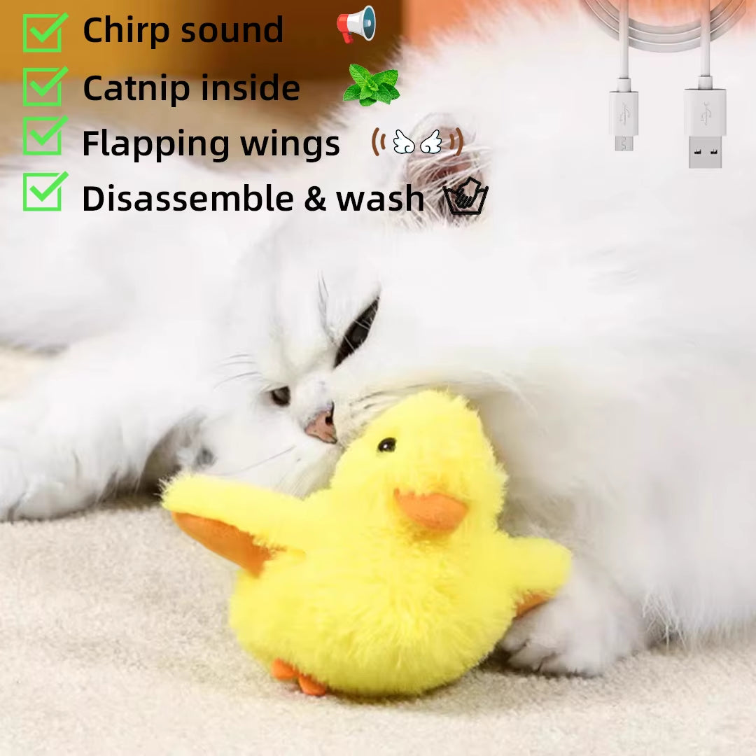 FlutterChirp Cat Toy – Rechargeable Flapping Bird with Catnip & Realistic Sounds
