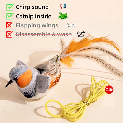 FlutterChirp Cat Toy – Rechargeable Flapping Bird with Catnip & Realistic Sounds